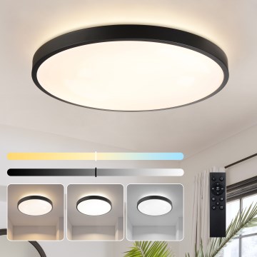 Brilagi - Regulējams LED griestu gaismeklis GLASS POOL DOUBLE LED/80W/230V 3000-6000K 60 cm melns + tālvadības pults