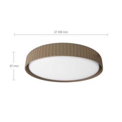 Brilagi - LED regulējama griestu lampa LUCIA LED/60W/230V 3000-6500K Ø 59 cm brūna + tālvadība