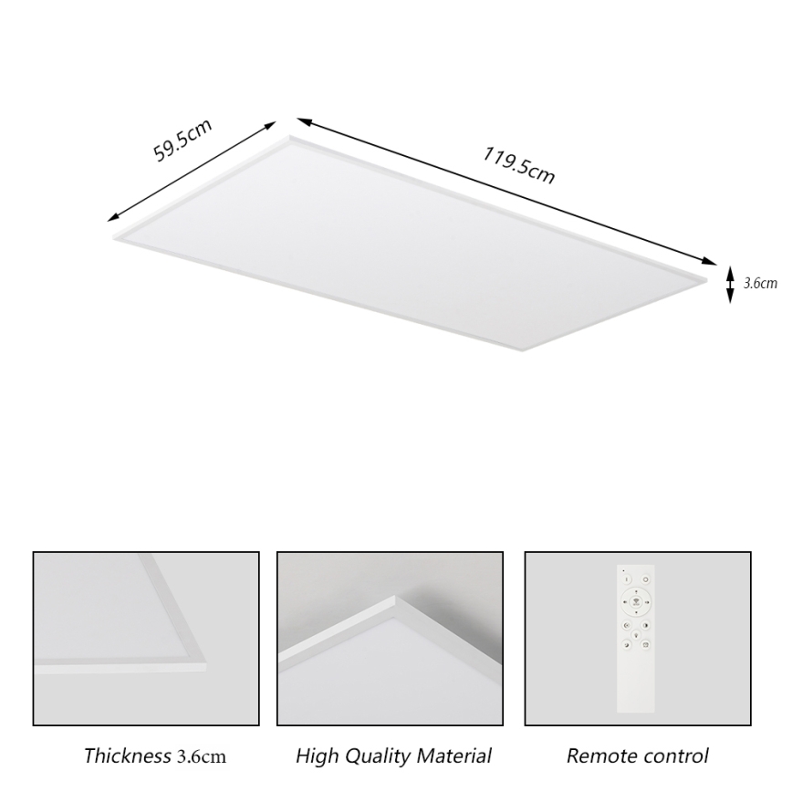 Brilagi - Dimējams LED griestu gaismeklis SLIMFRAME LED/80W/230V 120x60 cm 3000-6000K balts + tālvadība