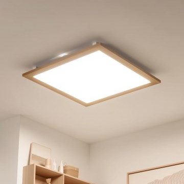 Brilagi - Regulējams LED griestu gaismeklis SLIMFRAME WOOD LED/58W/230V 64x64 cm 3000-6000K brūns + tālvadības pults