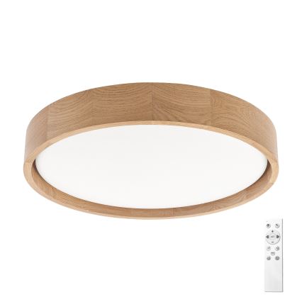 Brilagi - LED regulējams griestu lukturis MANAROLA REMOTE LED/24W/230V 3000-6500K pr. 41 cm, ozols + tālvadības pults