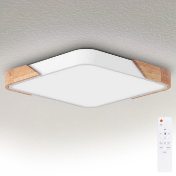 Brilagi - regulējams LED griestu lukturis PILANA LED/60W/230V 3000-6500K ozols/balts 56x56 cm + tālvadības pults