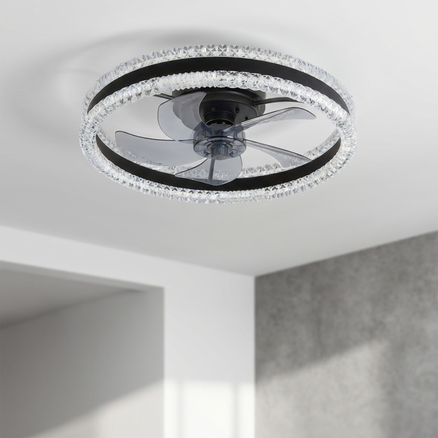 Brilagi - Dimmējams LED griestu ventilators LED/62W/230V Ø 50 cm melns + tālvadības pults