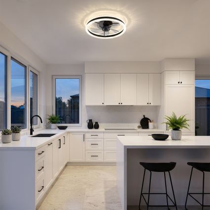 Brilagi - Dimmējams LED griestu ventilators LED/62W/230V Ø 50 cm melns + tālvadības pults