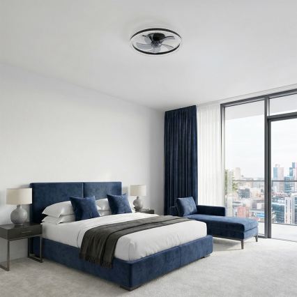 Brilagi - Dimmējams LED griestu ventilators LED/62W/230V Ø 50 cm melns + tālvadības pults