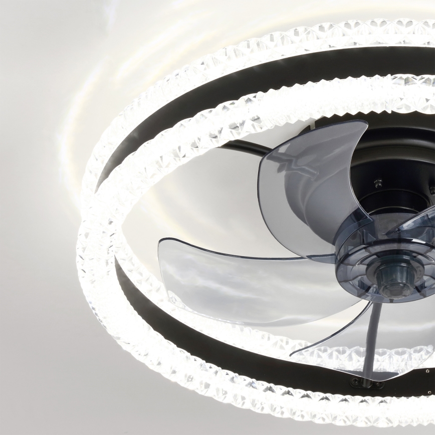 Brilagi - Dimmējams LED griestu ventilators LED/62W/230V Ø 50 cm melns + tālvadības pults