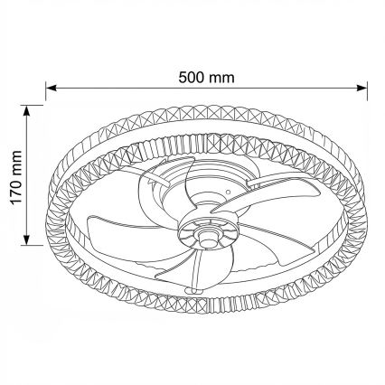 Brilagi - Dimmējams LED griestu ventilators LED/62W/230V Ø 50 cm melns + tālvadības pults