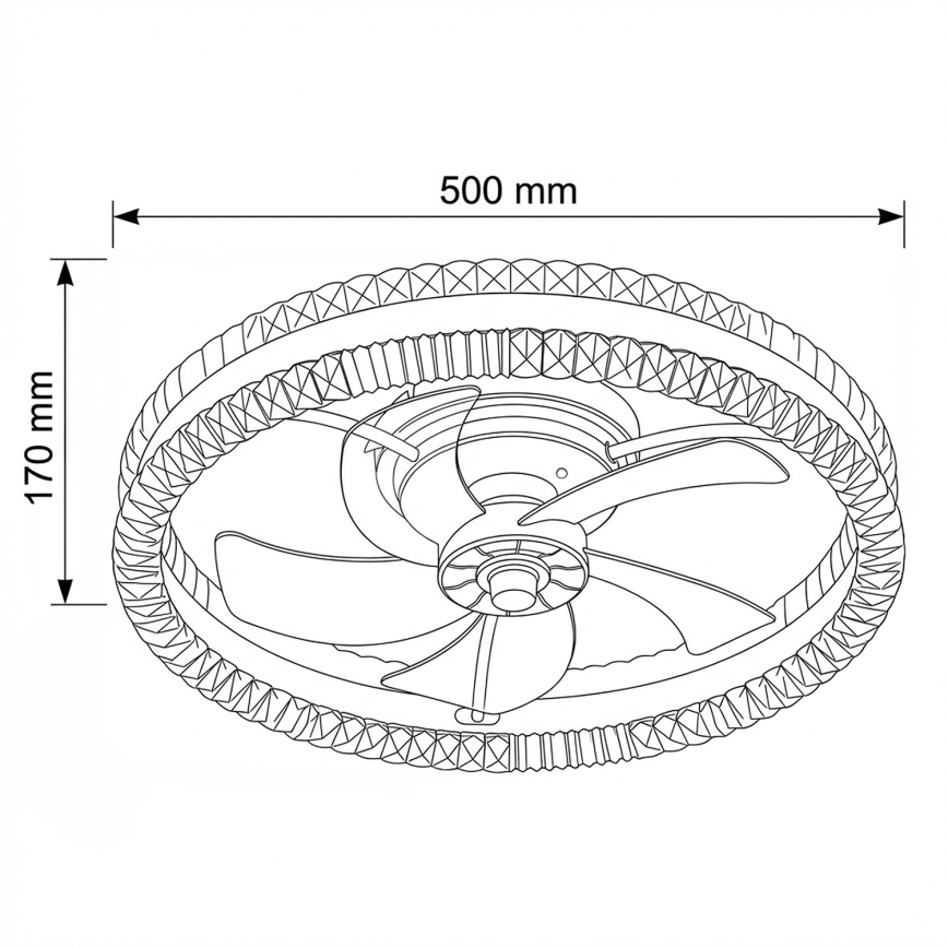 Brilagi - Dimmējams LED griestu ventilators LED/62W/230V Ø 50 cm melns + tālvadības pults