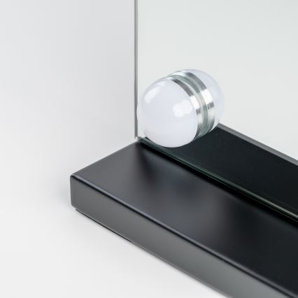 BRILAGI - Grima spogulis ar regulējamu spilgtumu HOLLYWOOD LED/15W/230V CCT + 2x USB 60x50 cm melns