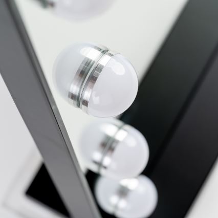 BRILAGI - Grima spogulis ar regulējamu spilgtumu HOLLYWOOD LED/15W/230V CCT + 2x USB 60x50 cm melns