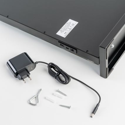 BRILAGI - Grima spogulis ar regulējamu spilgtumu HOLLYWOOD LED/15W/230V CCT + 2x USB 60x50 cm melns