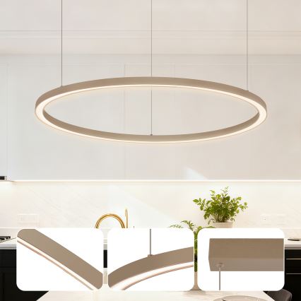 BRILAGI - LED lustra ar regulējamu spilgtumu uz troses PORTOFINO LED/60W/230V 3000-6000K diam. 80 cm bēša + ar tālvadības pulti