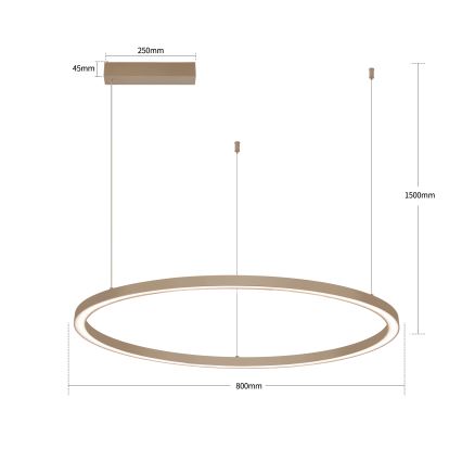 BRILAGI - LED lustra ar regulējamu spilgtumu uz troses PORTOFINO LED/60W/230V 3000-6000K diam. 80 cm bēša + ar tālvadības pulti