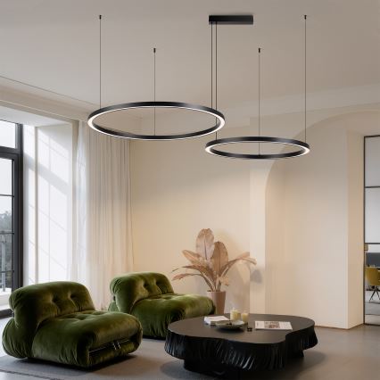 Brilagi - LED dimējama lustra uz troses PORTOFINO LED/98W/230V 3000-6000K melna + tālvadības pults