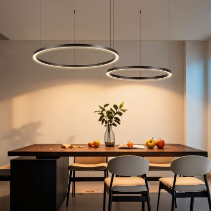Brilagi - LED dimējama lustra uz troses PORTOFINO LED/98W/230V 3000-6000K melna + tālvadības pults