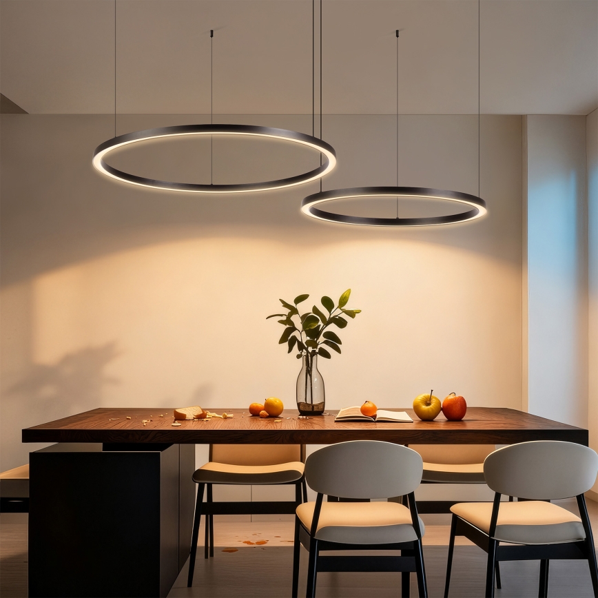 Brilagi - LED dimējama lustra uz troses PORTOFINO LED/98W/230V 3000-6000K melna + tālvadības pults