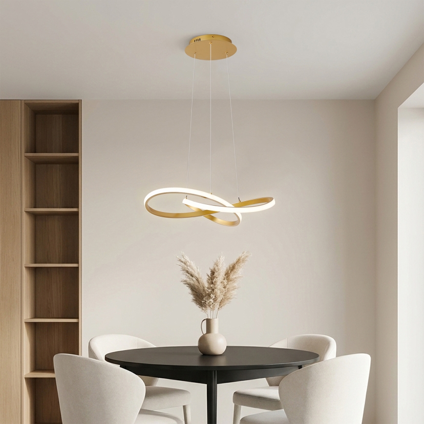 BRILAGI - LED regulējama lustra uz troses INFINITY LED/55W/230V 3000-6000K 50x50 cm zelta + tālvadība