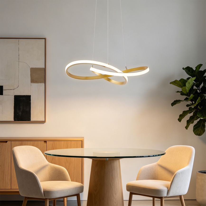 BRILAGI - LED regulējama lustra uz troses INFINITY LED/55W/230V 3000-6000K 50x50 cm zelta + tālvadība