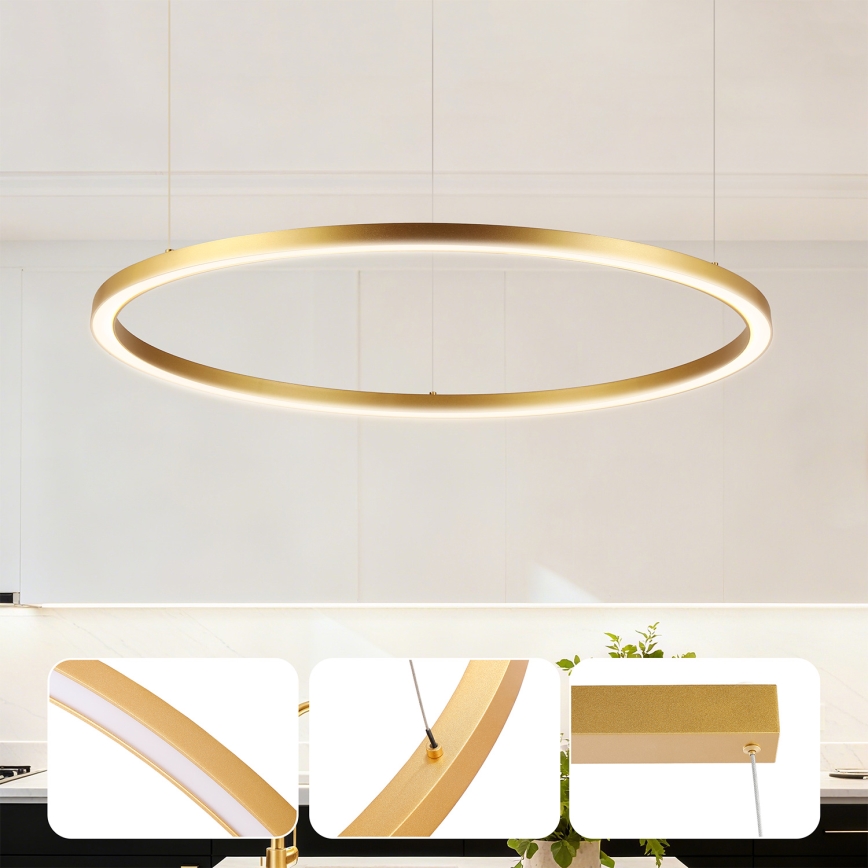 Brilagi - PORTOFINO regulējams LED lustrs uz kabeļa LED/60W/230V 3000-6000K diam. 80 cm zelta + ar tālvadības pulti
