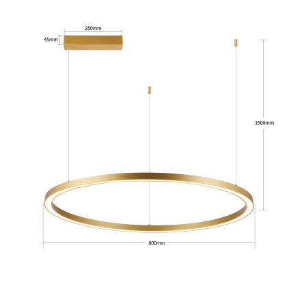 Brilagi - PORTOFINO regulējams LED lustrs uz kabeļa LED/60W/230V 3000-6000K diam. 80 cm zelta + ar tālvadības pulti