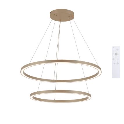 BRILAGI - LED lustra ar regulējamu spilgtumu uz troses PORTOFINO LED/98W/230V 3000-6000K Ø 80 cm bēša + tālvadība