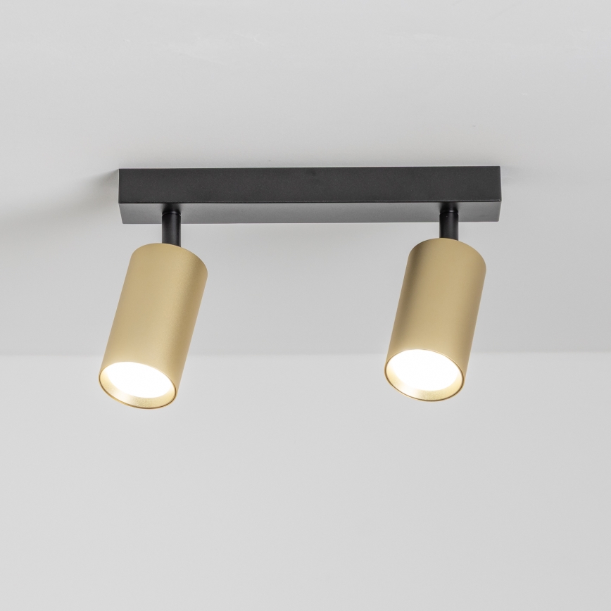 Brilagi - Regulējams LED RGBW punktveida gaismeklis SELE GOLDEN 2xGU10/6,5W/230V 2700-6500K melns/zelts
