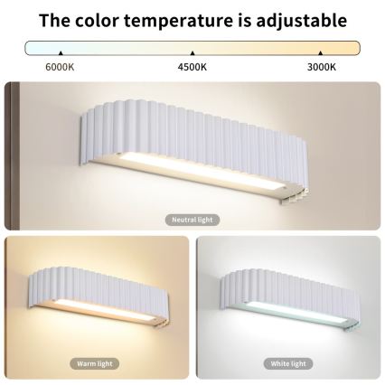 BRILAGI - regulējams LED sienas gaismeklis FALCON MODERN LED/14W/230V 3000-6000K 40 cm balts + ar tālvadības pulti