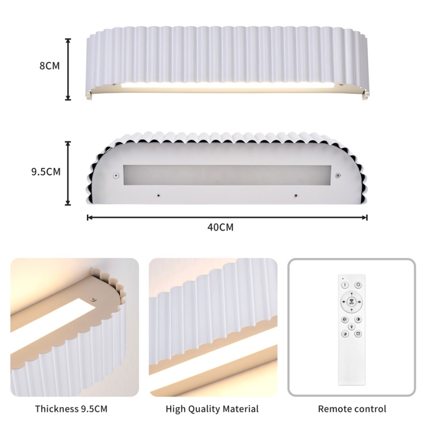 BRILAGI - regulējams LED sienas gaismeklis FALCON MODERN LED/14W/230V 3000-6000K 40 cm balts + ar tālvadības pulti