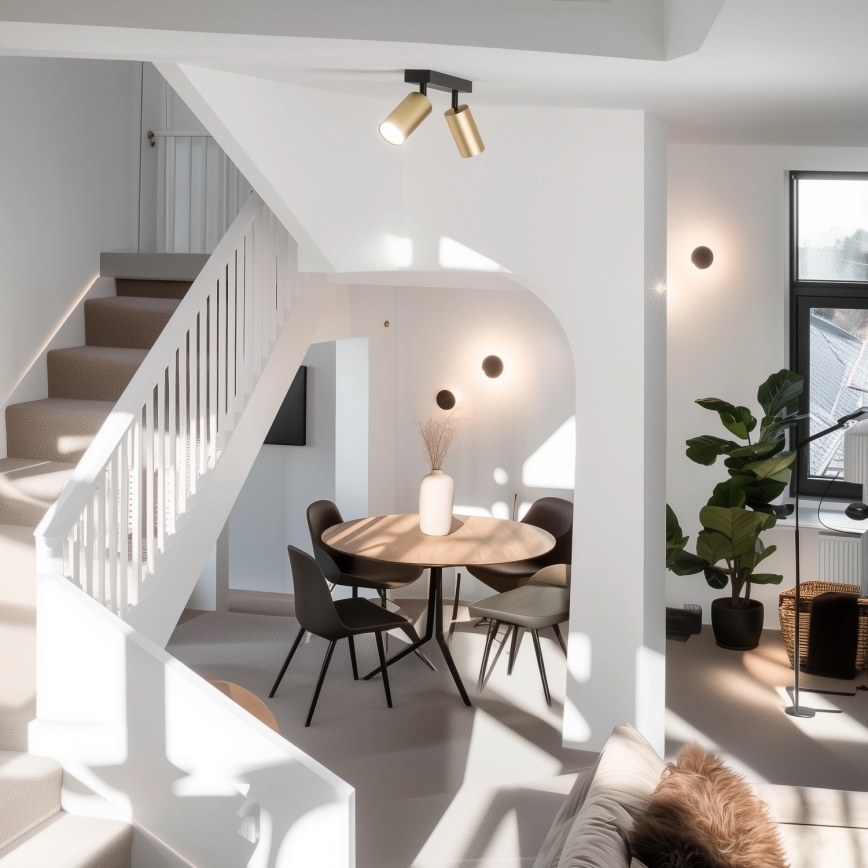 Brilagi - Regulējams LED RGBW punktveida gaismeklis SELE GOLDEN 2xGU10/6,5W/230V 2700-6500K melns/zelts