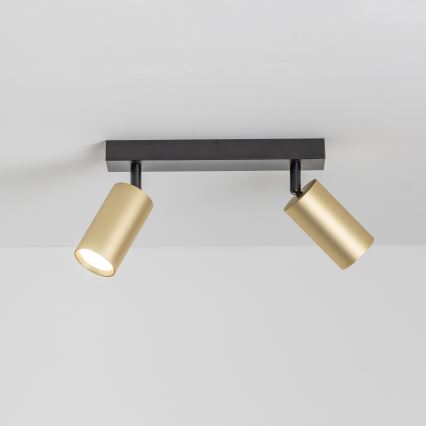 Brilagi - Regulējams LED RGBW punktveida gaismeklis SELE GOLDEN 2xGU10/6,5W/230V 2700-6500K melns/zelts