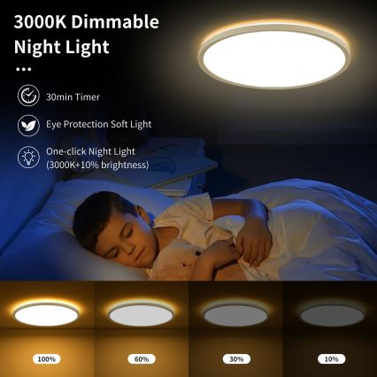Brilagi - dimējama LED griestu lampa ULTRA SLIM LED/24W/230V 2700-6500K Ø 42 cm balta + tālvadības pults