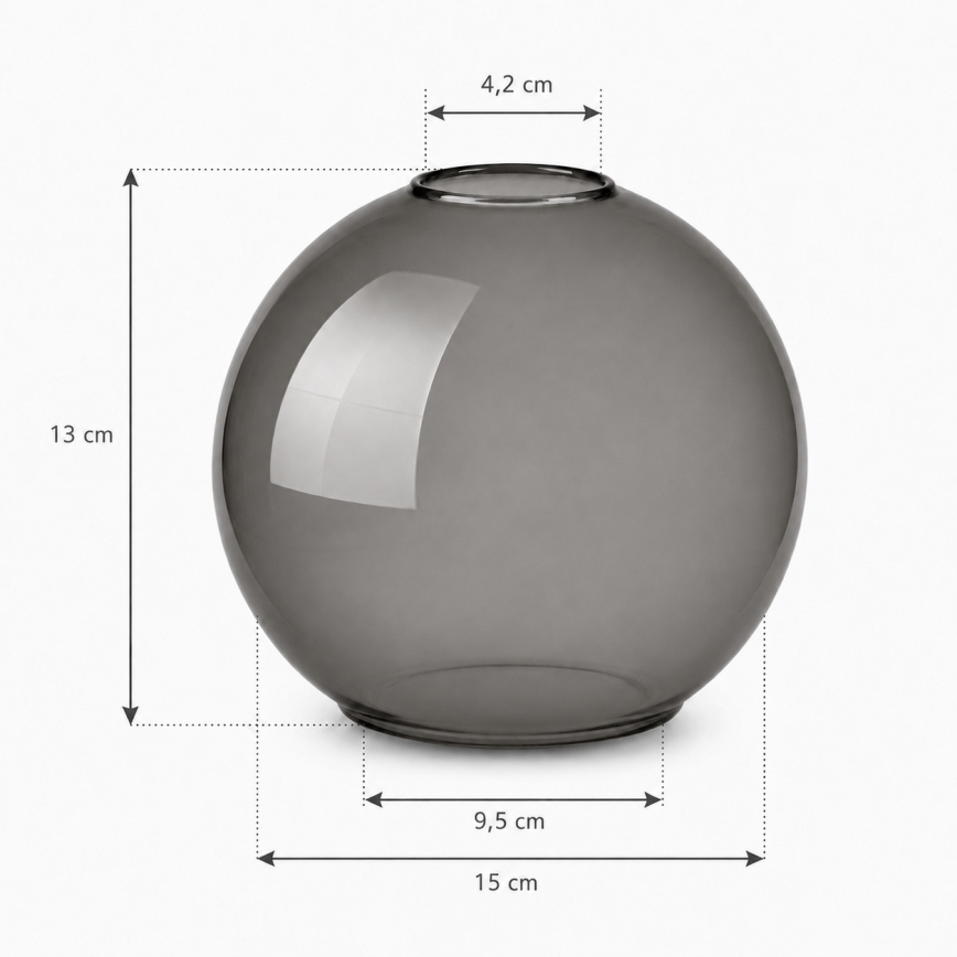 Brilagi - Rezerves stikls lustrai DIOR E27 Ø 15 cm, dūmakaini pelēks
