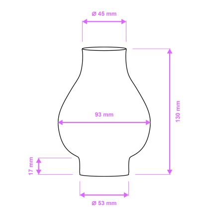Brilagi - Rezerves stikls lustram un sienas gaismeklim ROATA, VELA, RUSTIC, QUEEN, TIMONA E14 balts