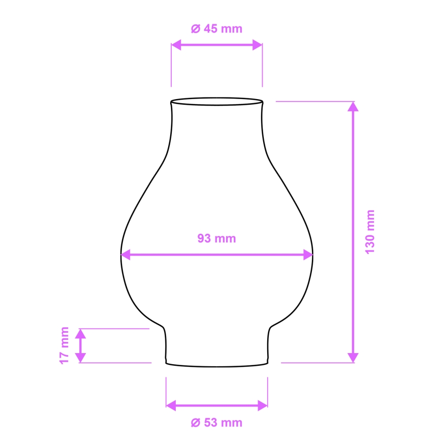 Brilagi - Rezerves stikls lustram un sienas gaismeklim ROATA, VELA, RUSTIC, QUEEN, TIMONA E14 balts