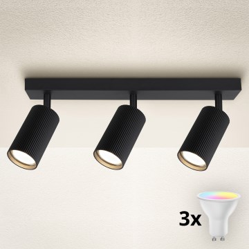 Brilagi - RGBW LED dimmējams virziena gaismeklis SELE MODERN 3xGU10/6W/230V 3000K melns + tālvadības pults