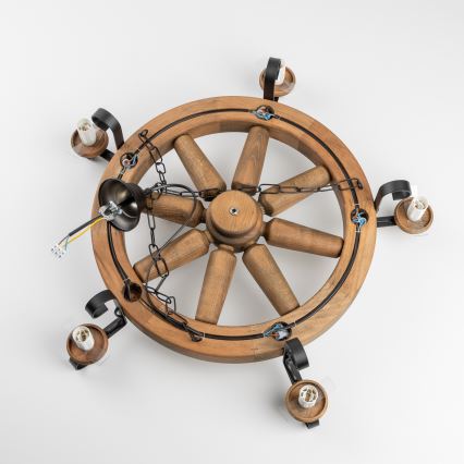 Brilagi - ROATA lustra uz ķēdes 5×E14/40W/230V Ø 70 cm, no buka koka