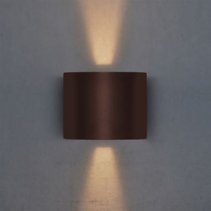 Brilagi - RONDO LED/6W/230V āra sienas gaismeklis, brūns, IP54