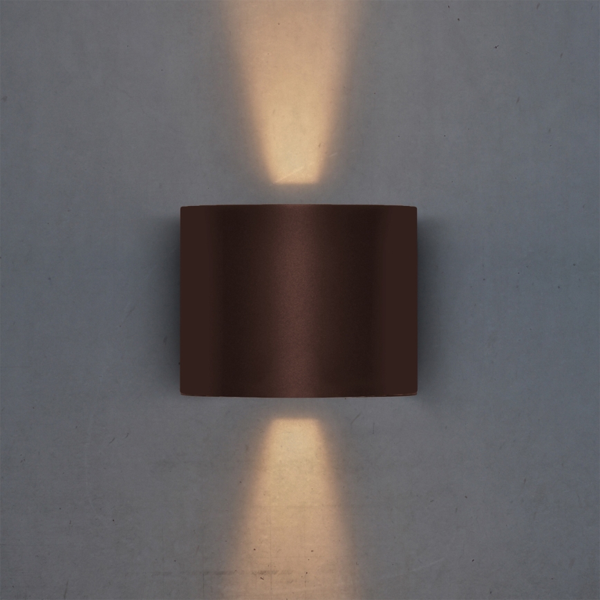 Brilagi - RONDO LED/6W/230V āra sienas gaismeklis, brūns, IP54