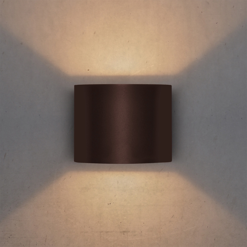 Brilagi - RONDO LED/6W/230V āra sienas gaismeklis, brūns, IP54