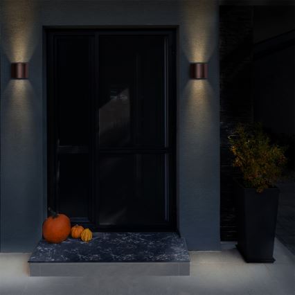 Brilagi - RONDO LED/6W/230V āra sienas gaismeklis, brūns, IP54