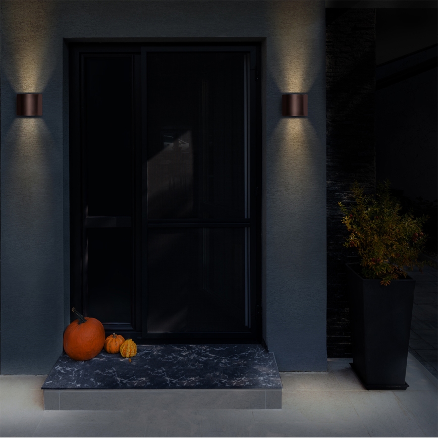 Brilagi - RONDO LED/6W/230V āra sienas gaismeklis, brūns, IP54