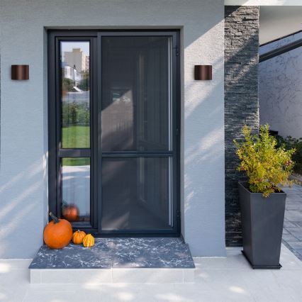 Brilagi - RONDO LED/6W/230V āra sienas gaismeklis, brūns, IP54