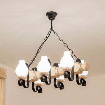 Brilagi - RUSTIC lustra uz ķēdes, 6x E14/40W/230V, ozola apdare