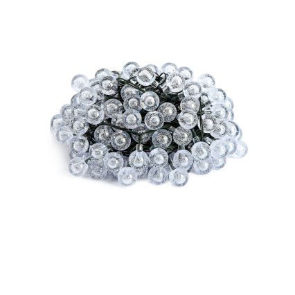BRILAGI - saules darbināms LED dekoratīvais virtenis BUBBLE, 300 LED / 8 apgaismojuma režīmi, 30 m, IP65, siltā balta, 500 mAh