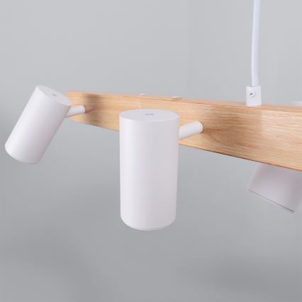 BRILAGI - SELE pakaramais gaismeklis uz kabeļa, 6xGU10/30W/230V, balts/ozola dekors