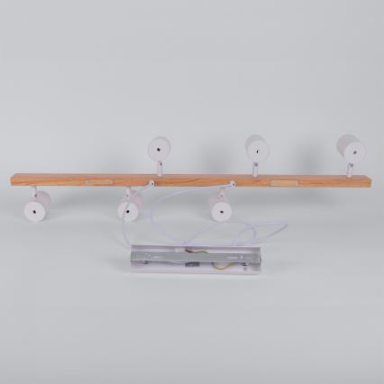BRILAGI - SELE pakaramais gaismeklis uz kabeļa, 6xGU10/30W/230V, balts/ozola dekors