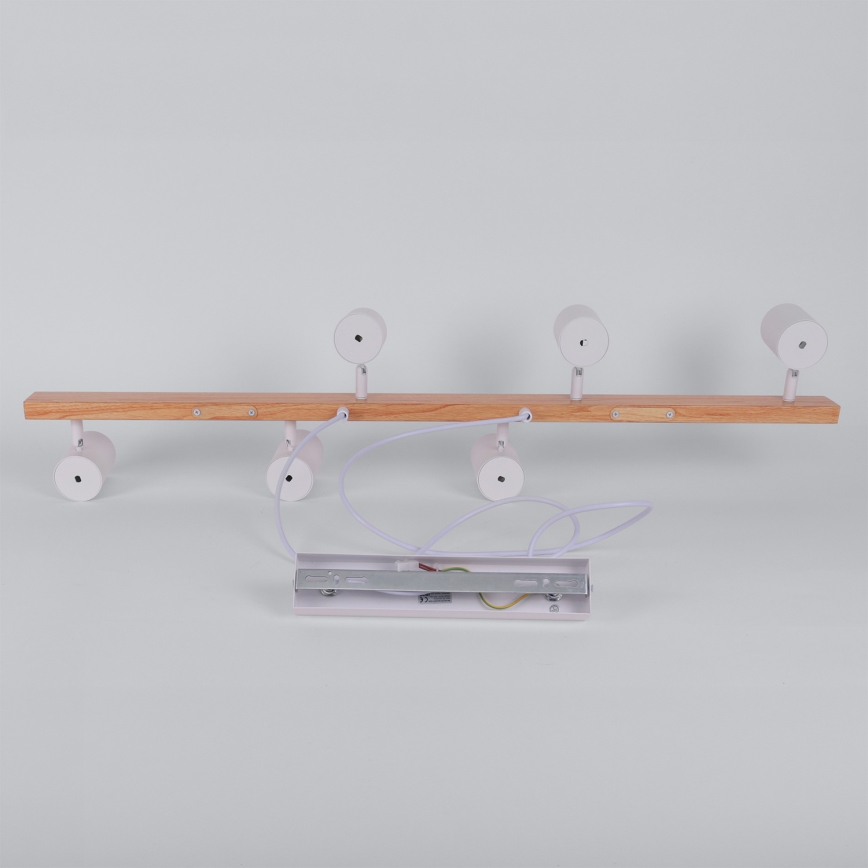 BRILAGI - SELE pakaramais gaismeklis uz kabeļa, 6xGU10/30W/230V, balts/ozola dekors