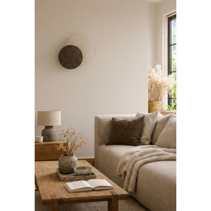 Brilagi - Sienas gaismeklis CIRCLES 1xE27/60W/230V Ø 35 cm krēmkrāsa/brūna
