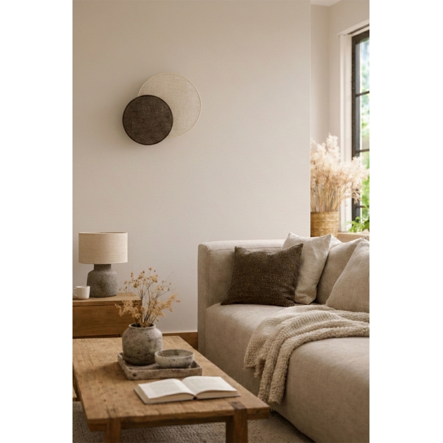 Brilagi - Sienas gaismeklis CIRCLES 1xE27/60W/230V Ø 35 cm krēmkrāsa/brūna