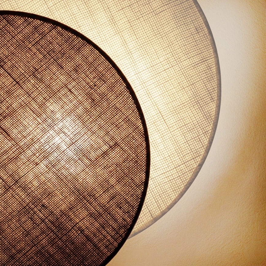 Brilagi - Sienas gaismeklis CIRCLES 1xE27/60W/230V Ø 35 cm krēmkrāsa/brūna